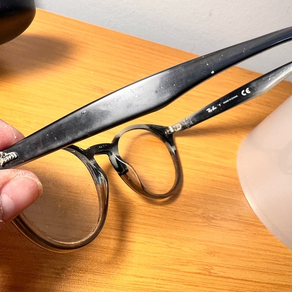 Ray-Ban Optics RB2180-V 5540 Unisex Polished Gray Havana Round Eyeglasses Frame - Picture 16 of 16